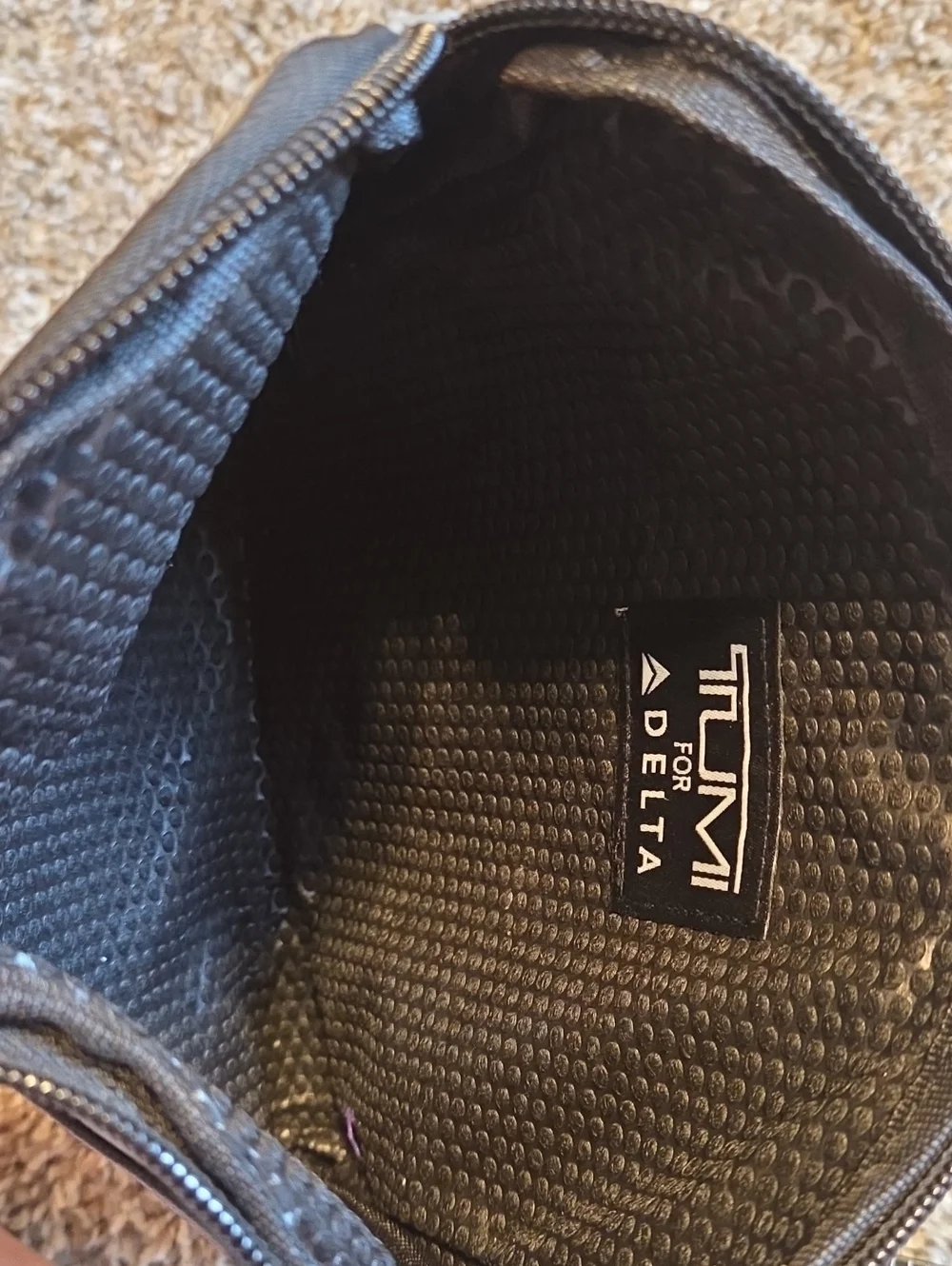 TUMI Grey Two-Tone Travel Pouch